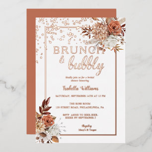 Invitation En Aluminium Elégant Rose Gold Boho Fête des mariées Foil Invit