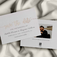 Élégant Rose Gold Foil Enregistrer La Date Annonce
