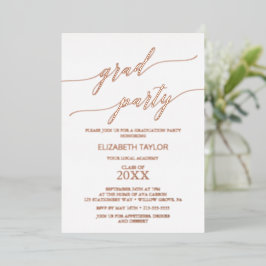 Invitation En Aluminium Élégant Rose Gold Foil Graduation Party