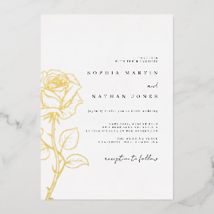 Invitation En Aluminium Élégant Rose Real Gold Mariage