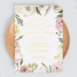 Invitation En Aluminium Elégant rose rose pivoine rose Fête des mariées fl