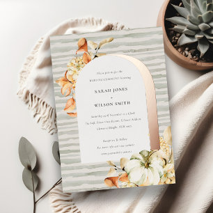 Invitation En Aluminium Elégant Rustique Citrouille d'automne Arch Mariage