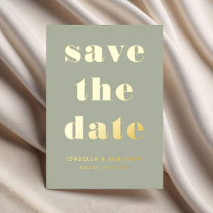 Invitation En Aluminium Elégant Sage Green Gold Wedding Enregistrer La Car