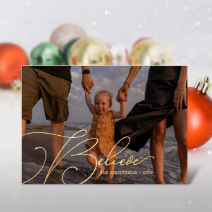 Invitation En Aluminium Élégant Script Police Typographie Croire Holiday