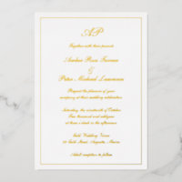 Élégant Script Simple Formal Monogramme Mariage Or
