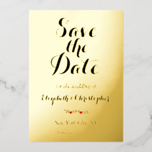 Invitation En Aluminium Élégant Script Wedding Enregistrer la date Black G