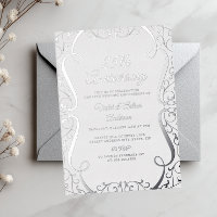 Élégant Silver Swirl 25ème anniversaire Mariage
