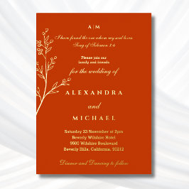 Invitation En Aluminium Elegant Terracotta Bible Verse Christian Wedding