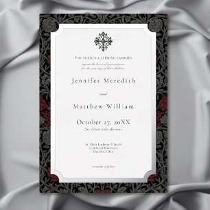 Invitation En Aluminium Élégant Vintage de Moody Botanique Mariage