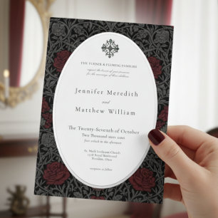 Invitation En Aluminium Élégant Vintage de Moody Botanique Mariage