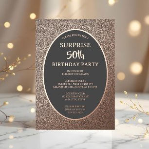 Invitation En Aluminium Élégante 50ème photo sur le dos Personnalisé Anniv