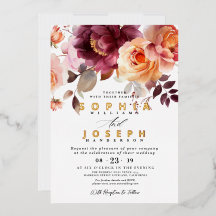 Elégante aquarelle Bouquet Bourgogne Mariage flora