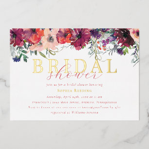 Invitation En Aluminium Elégante aquarelle Fête des mariées de Brunch Flor