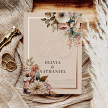 Elégante aquarelle Floral Wedding Enregistrer la d