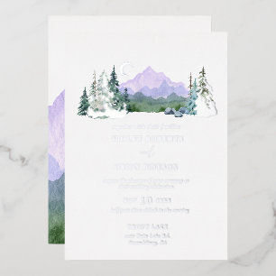 Invitation En Aluminium Elégante aquarelle Mariage argent