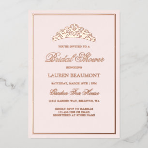 Invitation En Aluminium Élégante Baby Shower Rose Royale de Mariage