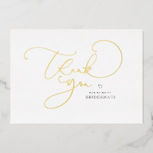 Invitation En Aluminium Élégante Calligraphie Script Bridesmaid Merci