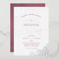 Elégante dentelle d'argent et Rose Dusty sur Maria