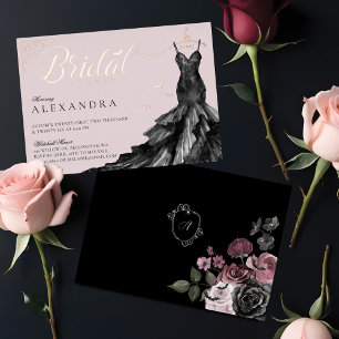 Invitation En Aluminium Élégante Fête des mariées de robe Mariage gothique