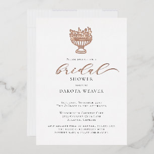 Invitation En Aluminium Élégante Fête des mariées Rose Gold Foil
