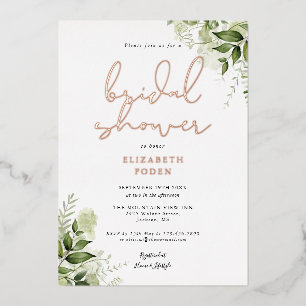Invitation En Aluminium Elégante Fête des mariées Verdure rustique Monogra