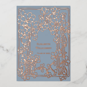 Invitation En Aluminium Élégante fête Vintage de graduation florale