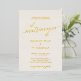 Invitation En Aluminium Élégante huile d'or | Mariage ivoirien