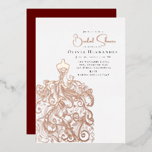 Invitation En Aluminium Élégante robe esquissée en Fête des mariées