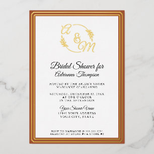 Invitation En Aluminium Élégante Simple Mariage Brûlé Orange Doré