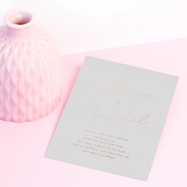 Invitation En Aluminium Élégante typographie de script Mariage d'huile (Créateur téléchargé)