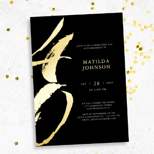 Invitation En Aluminium Élégante typographie moderne 40e anniversaire