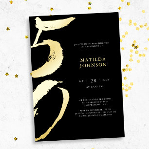 Invitation En Aluminium Élégante typographie moderne 50e anniversaire