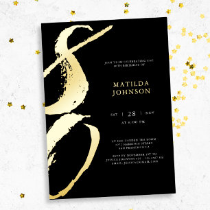 Invitation En Aluminium Élégante typographie moderne 80e anniversaire