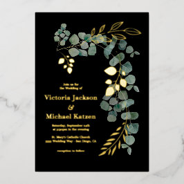 Invitation En Aluminium Élégants feuilles d'Eucalyptus