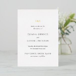 Invitation En Aluminium Eliana Monogram Mariage classique Enregistrer la d