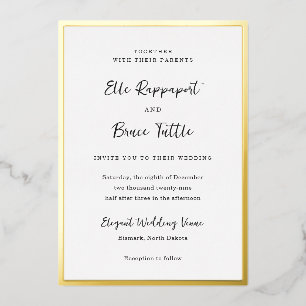 Invitation En Aluminium Elle Simple Mariage moderne