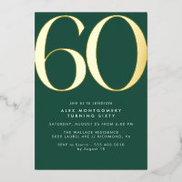 Emerald Green & Gold | Moderne Simple 60e annivers