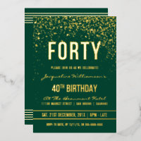 Émeraude | Gold Confetti 40e fête d'anniversaire