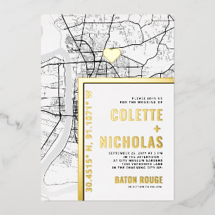 Invitation En Aluminium Emplacement d'amour Baton Rouge   Ville Mariage à 