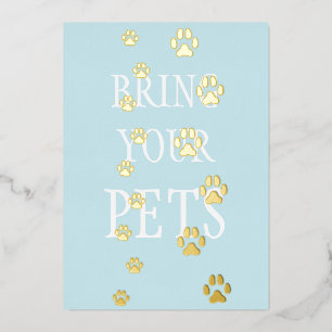 Invitation En Aluminium Empreintes de pattes de chien et de chat Personnal