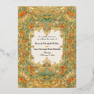 Invitation En Aluminium Enchantement de Laurier et Filigrane