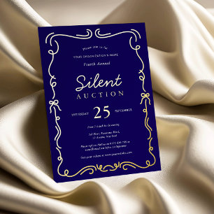 Invitation En Aluminium Enchère silencieuse de gala de charité bleu marine