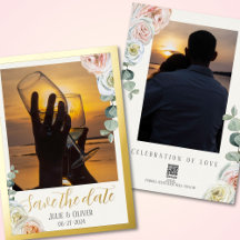 Enregistrer la date Photo roses d'aquarelle luxueu