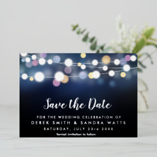 Invitation En Aluminium Enregistrer les lumières lumineuses de date