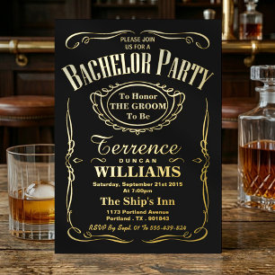 Invitation En Aluminium Enterrement de vie de garçon de typographie tendan