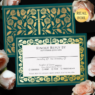 Invitation En Aluminium Épée dorée médiévale sarcelle RSVP mariage royal