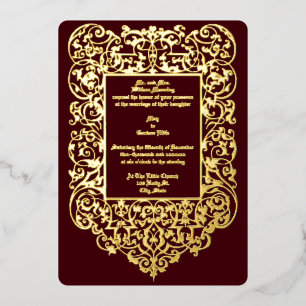 Invitation En Aluminium Époque victorienne 1844 Frontière Ornat Art Nouvea