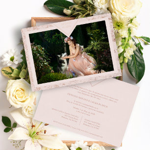 Invitation En Aluminium Espagnol Mis XV Años Real Rose Gold Fancy Texture