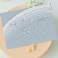 Étoiles arc-en-ciel Baby Shower Moderne Bleu Argen