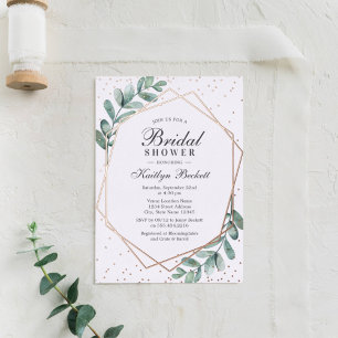Invitation En Aluminium Eucalyptus Géométrique Réel Baby Shower de Mariée